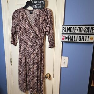 Enfocus Studio Dress 8 Black White Tan Triangle